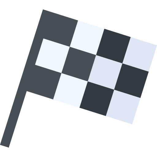 Checkered flag for finish